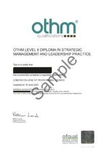 OTHM Level 8 Diploma in Strategic Management and Leadership Practice