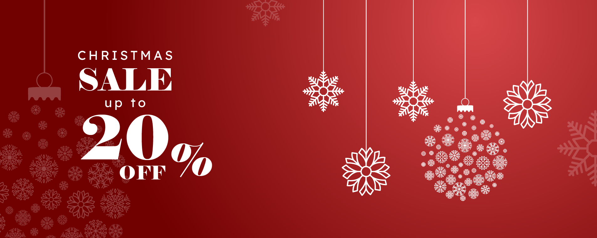 Christmas Discount upto 20% off banner